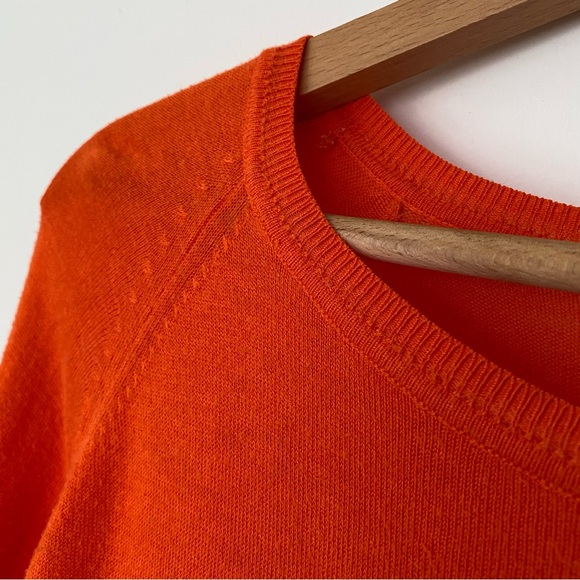 zara fine knit long sleeve sweater, soft sweater, rust, fall sweater, orange top - Picture 5 of 7